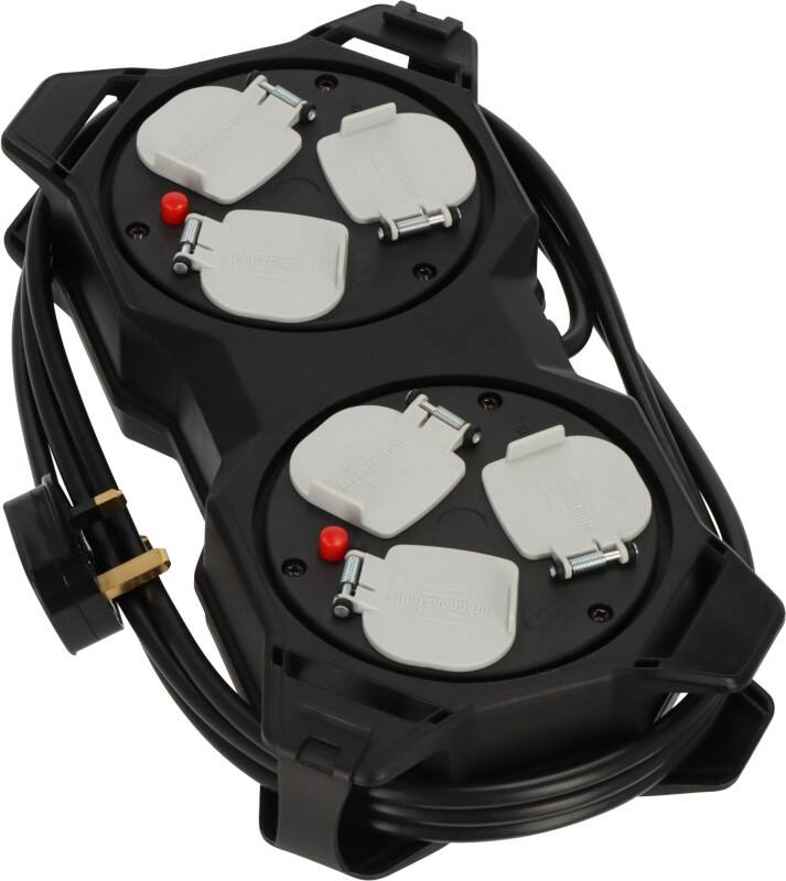 Brennenstuhl Power Station 240V/13A Power Distributor H05VV-F3G1.5 cable 6-way 3m Black