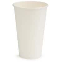 Unbranded Disposable Cups 450 ml White Pack of 50