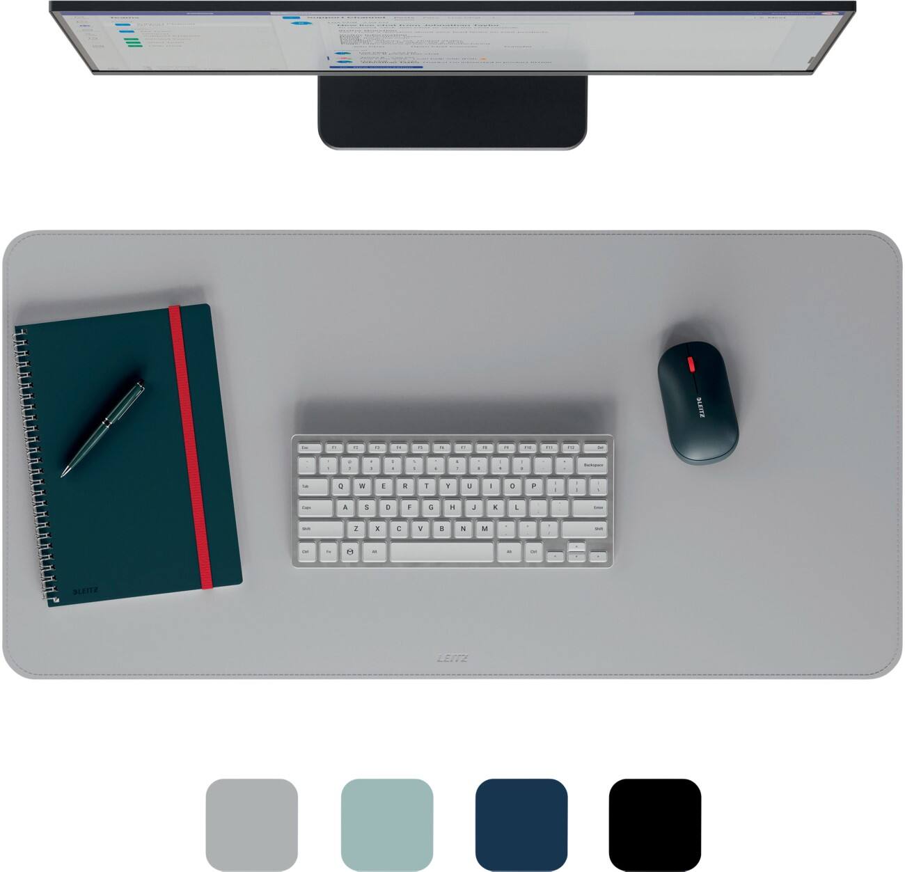 Leitz Large Desk Mat 53820085 Light Grey 80 x 40 cm PVC (Polyvinyl Chloride) Rollable