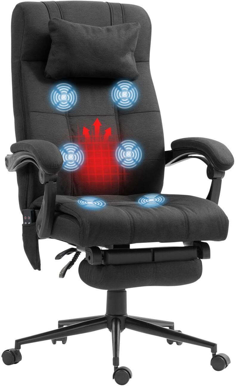 Vinsetto Massage Chair Black 120 kg 921-658V70BK 660 x 760 x 1,200 mm