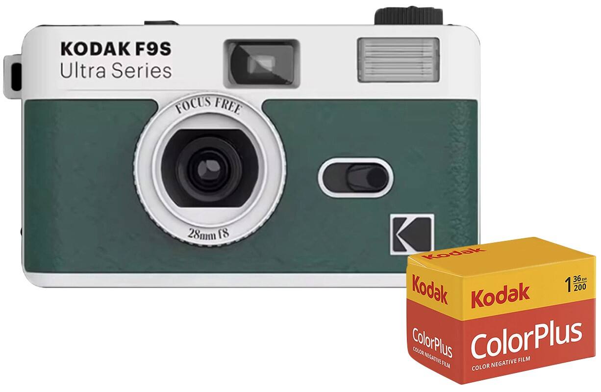 Kodak Ultra F9S Film Camera Reusable 35mm Fixed Focus - Green - Camera + 1 x 36 Exposure 35mm Film