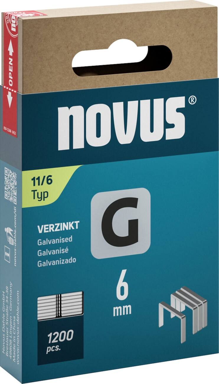 Novus Staples 042-0795 Galvanised Wire Silver Grey Pack of 1200