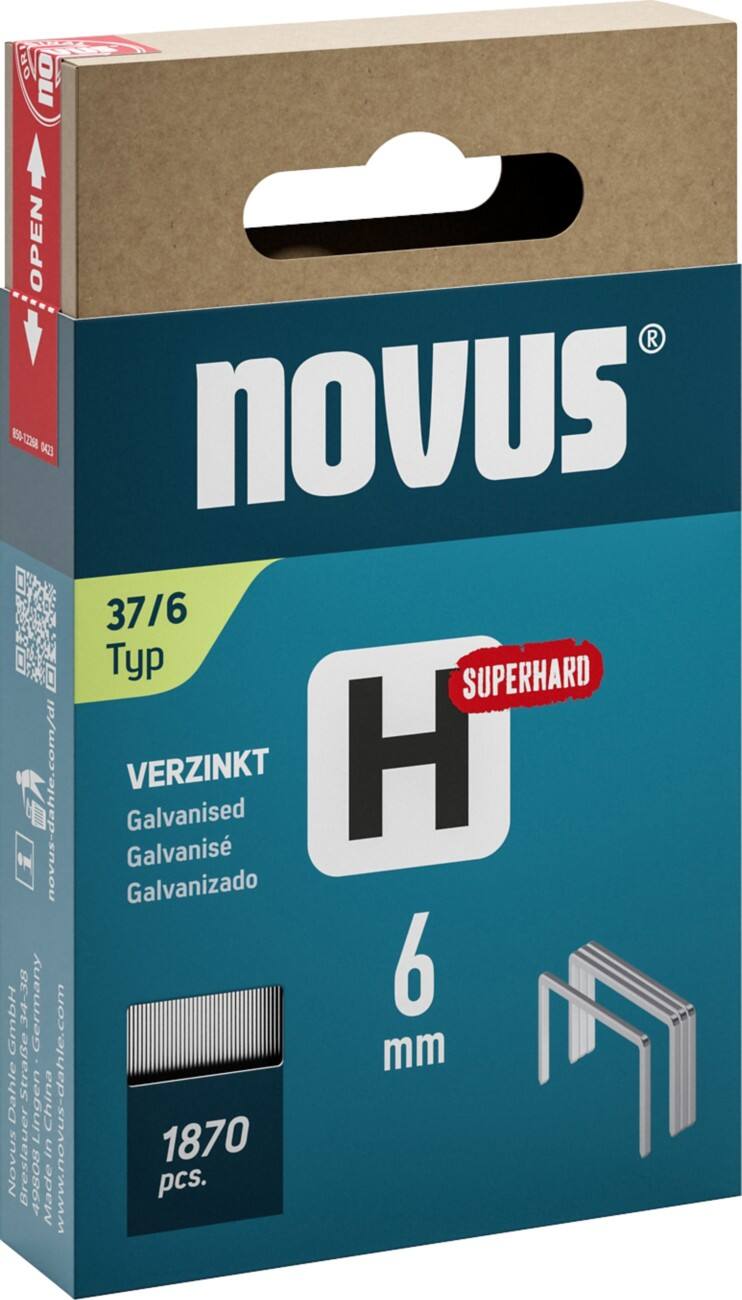Novus Staples 042-0784 Galvanised Wire Silver Grey Pack of 1870