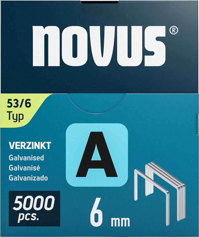 Novus Staples 042-0761 Galvanised Wire Silver Grey Pack of 5000