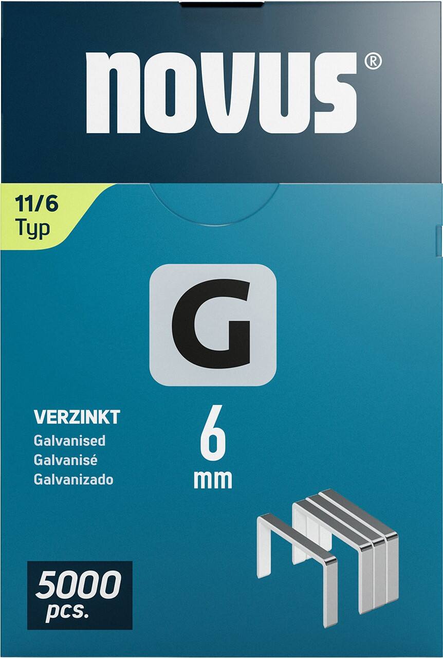 Novus Staples 042-0765 Galvanised Wire Silver Grey Pack of 5000