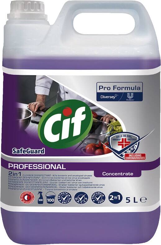 Cif Professional SafeGuard 2in1 Disinfectant Liquid 101107392 Fresh 5 L