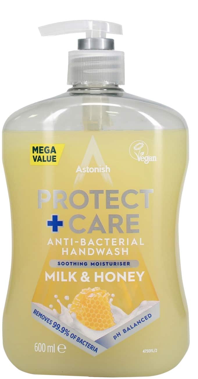 Astonish Protect + Care Hand Wash Antibacterial Liquid Yellow TOAST015 600 ml