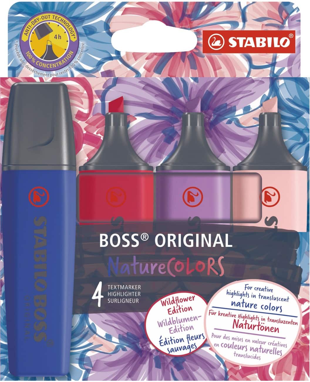 STABILO BOSS ORIGINAL NatureCOLORS EO70/4-1-103-5 Highlighter Assorted  Broad Chisel - 35 mm