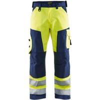 BLÅKLÄDER Trousers 15661811 Cotton, PL (Polyester) Yellow, Navy Blue Size 33R