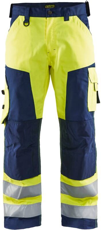 BLÅKLÄDER Trousers 15661811 Cotton, PL (Polyester) Yellow, Navy Blue Size 42R