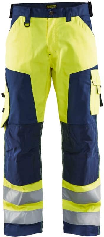 BLÅKLÄDER Trousers 15661811 Cotton, PL (Polyester) Yellow, Navy Blue Size 44R