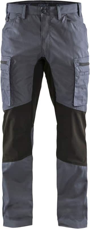 BLÅKLÄDER Trousers 14591845 Cotton, PL (Polyester) Grey, Black Size 32R
