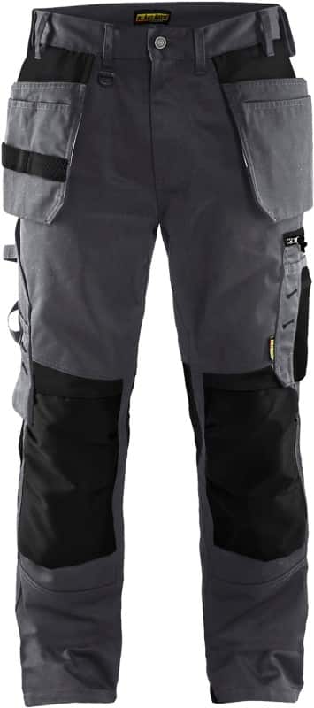 BLÅKLÄDER Trousers 15551860 Cotton, PL (Polyester) Mid Grey, Black Size 34R