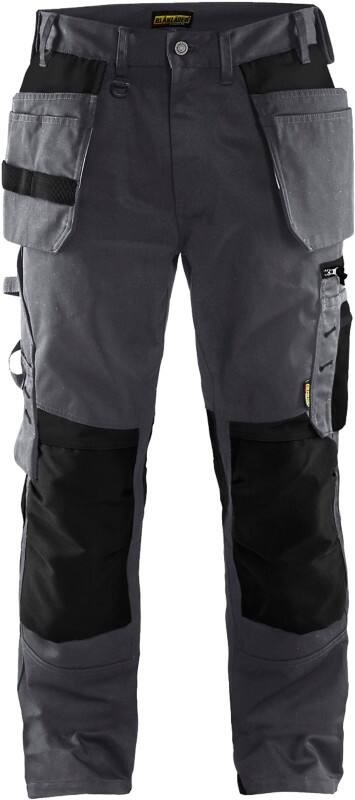 BLÅKLÄDER Trousers 15551860 Cotton, PL (Polyester) Mid Grey, Black Size 40R