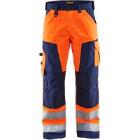 BLÅKLÄDER Trousers 15661811 Cotton, PL (Polyester) Orange, Navy Blue Size 30R
