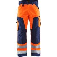 BLÅKLÄDER Trousers 15661811 Cotton, PL (Polyester) Orange, Navy Blue Size 33R