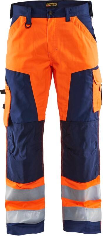 BLÅKLÄDER Trousers 15661811 Cotton, PL (Polyester) Orange, Navy Blue Size 48R