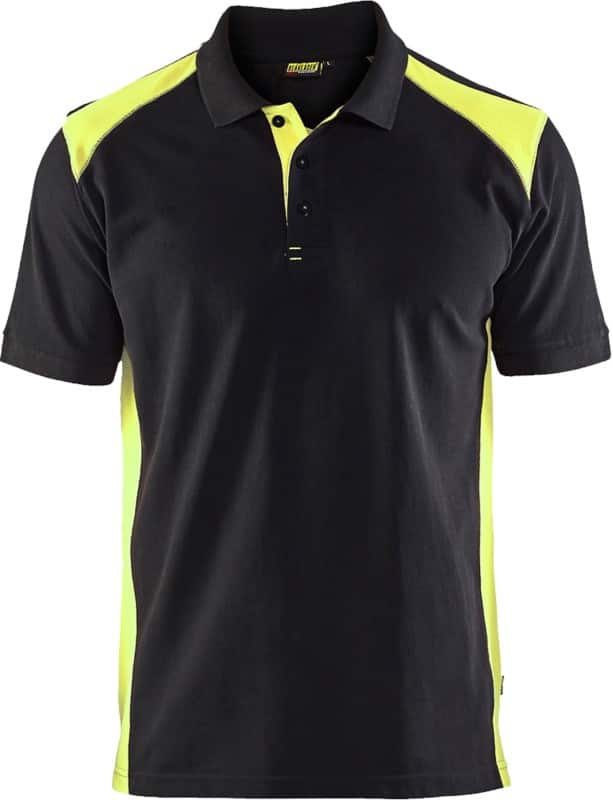BLÅKLÄDER T-shirt 33241050 Cotton, PL (Polyester) Black, Yellow Size M