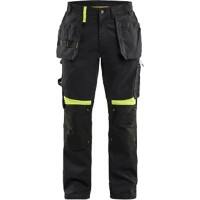 BLÅKLÄDER Trousers 15551860 Cotton, PL (Polyester) Black, Yellow Size 32L