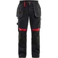 BLÅKLÄDER Trousers 15551860 Cotton, PL (Polyester) Black, Red Size 32L