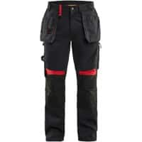 BLÅKLÄDER Trousers 15551860 Cotton, PL (Polyester) Black, Red Size 36L