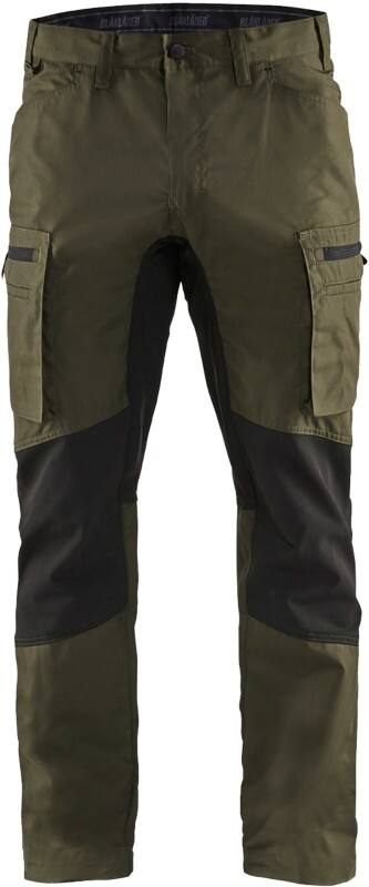 BLÅKLÄDER Trousers 14591845 Cotton, PL (Polyester) Dark Olive Green, Black Size 34S