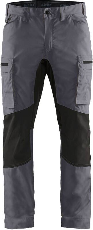 BLÅKLÄDER Trousers 14591845 Cotton, PL (Polyester) Mid Grey, Black Size 30R