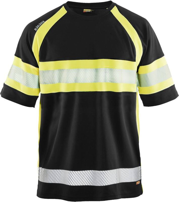 BLÅKLÄDER T-shirt 33371051 PL (Polyester) Black, Yellow Size 6XL