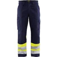 BLÅKLÄDER Trousers 15641811 Cotton, PL (Polyester) Navy Blue, Yellow Size 30R