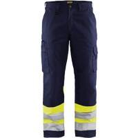 BLÅKLÄDER Trousers 15641811 Cotton, PL (Polyester) Navy Blue, Yellow Size 33R