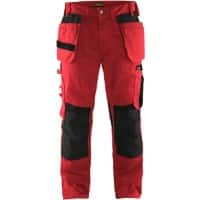 BLÅKLÄDER Trousers 15551860 Cotton, PL (Polyester) Red, Black Size 32R