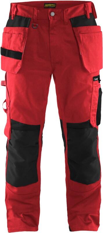 BLÅKLÄDER Trousers 15551860 Cotton, PL (Polyester) Red, Black Size 36R