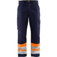 BLÅKLÄDER Trousers 15641811 Cotton, PL (Polyester) Navy Blue, Orange Size 44R