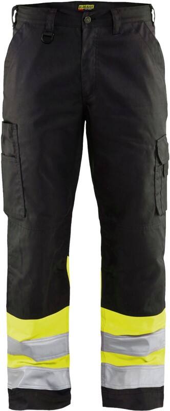BLÅKLÄDER Trousers 15641811 Cotton, PL (Polyester) Black, Yellow Size 37S