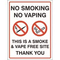 Stewart Superior Safety Sign No Smoking No Vaping self-adhesive Vinyl 0.1 x 20 cm
