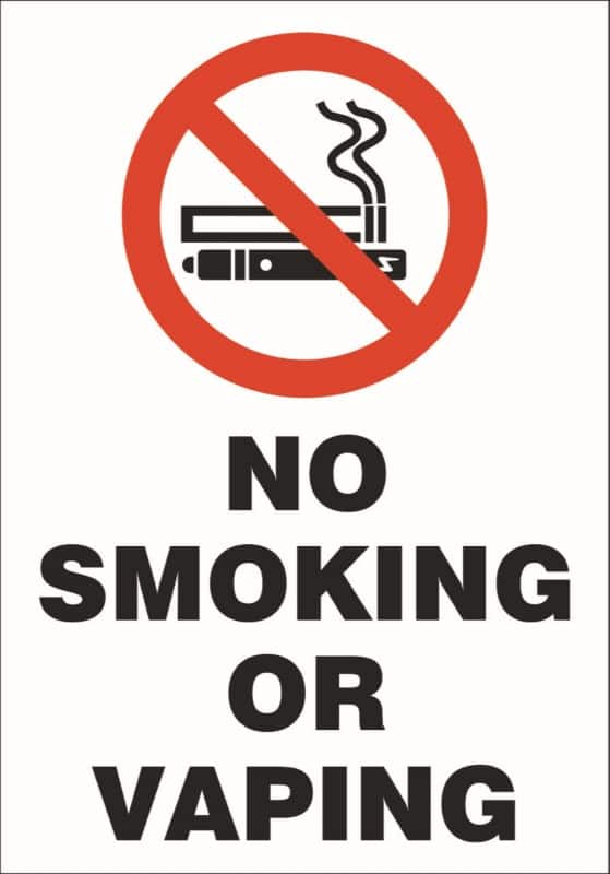 Stewart Superior Safety Sign No Smoking No Vaping self-adhesive PVC (Polyvinyl Chloride) 0.2 x 30 cm
