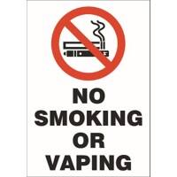 Stewart Superior Safety Sign No Smoking or Vaping PVC (Polyvinyl Chloride) 150 x 200 mm