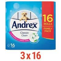 Andrex Classic Toilet Paper 2 Ply 200 Sheets Pack of 48
