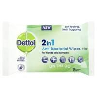 Dettol Paper Hand and Surface Wipes Green, White 10 x 2.2 x 15.8 cm Pack of 15 Wipes