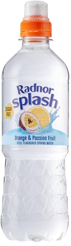 Radnor Hills Splash Still Spring Water Orange and Passionfruit 24 Bottles of 500 ml