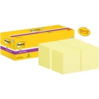 Post-it Super Sticky Notes 76 x 76 mm Canary Yellow Pack of 24 Pads of 90 Sheets 12+12 FREE