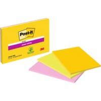 Post-it Super Sticky Notes 152 x 101mm Assorted Pack of 3 Pads of 45 Sheets