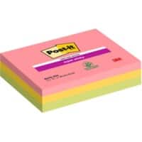 Post-it Super Sticky Notes 203 x 152 mm Assorted Pack of 3 Pads of 70 Sheets