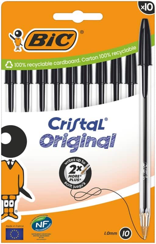 BIC Cristal Original Ballpoint Pen Black Medium 0.4 mm Pack of 10