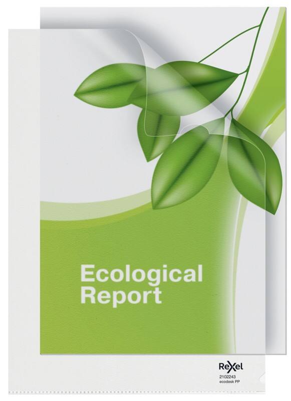 Rexel EcoDesk 90% Recycled L-Shape Folders A4 Embossed Transparent 140 Microns Polypropylene 2102243 Pack of 25