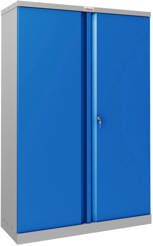 Phoenix SCL Series Regular Door Cupboard Steel 3 Shelves Lockable 915 x 370 x 1,400 mm Blue, Grey