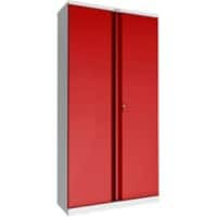 Phoenix SCL Series Regular Door Cupboard Steel 4 Shelf 915 x 370 x 1,830 mm Grey, Red