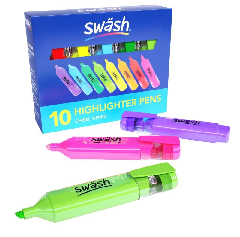 swäsh Highlighter Assorted Broad Chisel 5 mm Pack of 10