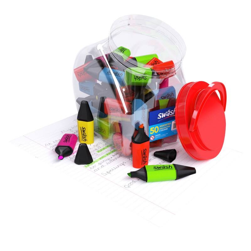 swäsh Mini Highlighter Assorted  Broad Chisel  -   Pack of 50