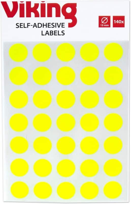 Viking Marking Dots Adhesive Yellow Pack of 140